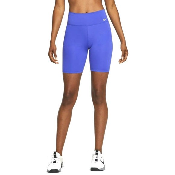 NIKEONE Women's New Mid-Rise 7" Bike Short. Lapis Blue Color Size M - Picture 2 of 16